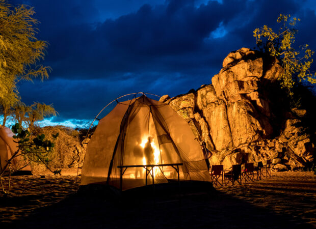Fly camping on the riverbed at Sasaab Fly camping on the riverbed at Sasaab